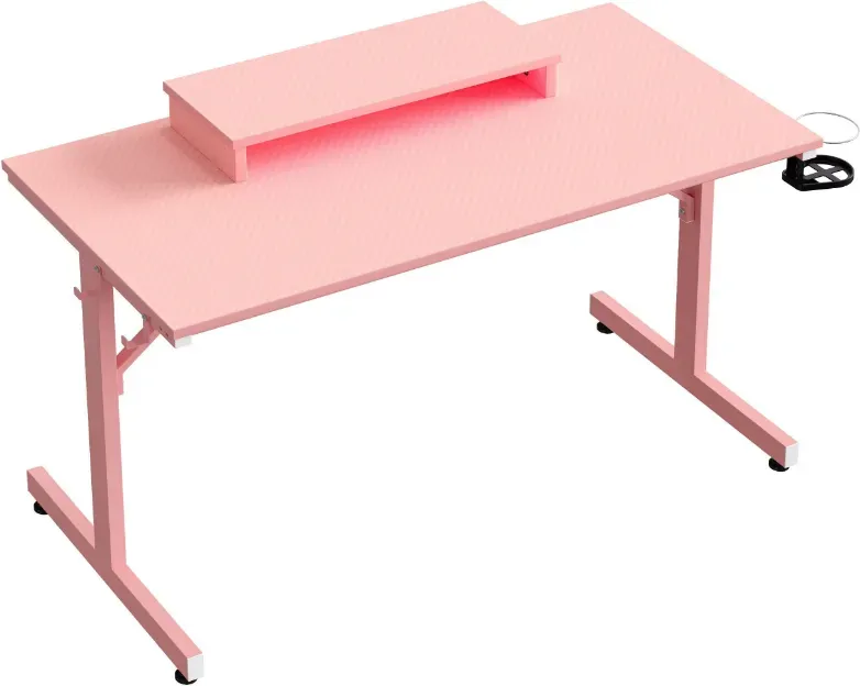 Bestier Gamingtisch 106cm Gaming Schreibtisch mit RGB-LED, 106cm Jugendschreibtisch