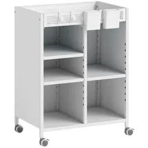Homcom Bücherregal, Weiß, Metall, 3 Fächer, 34x69.5x53 cm, Waschküche, Mehrzweckschränke
