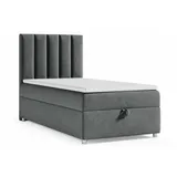Best For Home Boxbett, Graphit, Textil, Höhe ca. 18 cm, Rechteckig, 70x200 cm, Schlafzimmer, Betten, Boxspringbetten