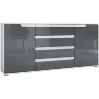 Vladon Sideboard Grau Holzwerkstoff, 166.5x75.5x35 cm) Wohnzimmer, Kommoden -