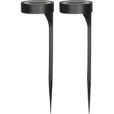 Luxform Solarleuchte schwarz 2 Stück LED 10 lm