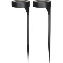 Luxform Solarleuchte schwarz 2 Stück LED 10 lm