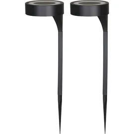 Luxform Solarleuchte schwarz 2 Stück LED 10 lm