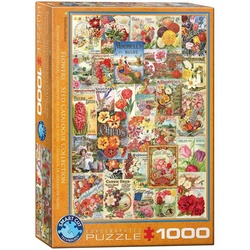 EUROGRAPHICS Puzzle »Blumen Saatgutkataloge«, 1000 Puzzleteile bunt