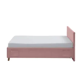 Sofa.de Polsterbettgestell mit USB-Anschluss ¦ rosa/pink ¦ Maße (cm): B: 130 H: 90