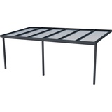 Gutta Terrassendach Premium 611 x 306 cm anthrazit/polycarbonat weiß gestreift