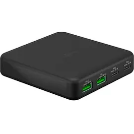 goobay USB-C PD GaN 65 W, 2 x C-Ports (Power Delivery) und 2x USB-A, 4 Ports, schwarz,