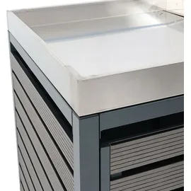 MCW 2er Mülltonnenverkleidung MCW-K14, Mülltonnenbox mit Pflanzkasten, 124x134x84cm WPC Edelstahl 79kg ~ anthrazit