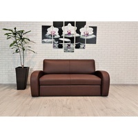 Braunes Echtleder Rindsleder Sofa Couch  mit Schlaffunktion  100% Echt Leder