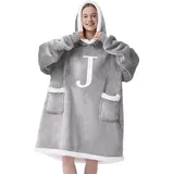 ZQYMM Geschenke für Frauen Freundin, Personalisierte Buchstaben Decke mit Ärmeln - Beste Freundin Geschenke Geburtstag, Beste Freundin Geschenk Freundschaftsgeschenk