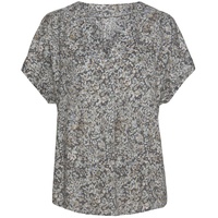 VIVANCE Kurzarmbluse Damen grau-bedruckt Gr.48/50