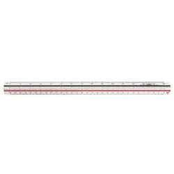M+R Kunststoff-Dreikantmaßstab 016300510 Maschinenbau-F weiß 30cm mit Rutschbremse