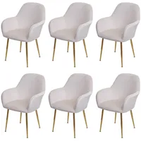 Mendler 6er-Set Esszimmerstuhl HWC-F18, Stuhl Küchenstuhl, Retro Design Samt