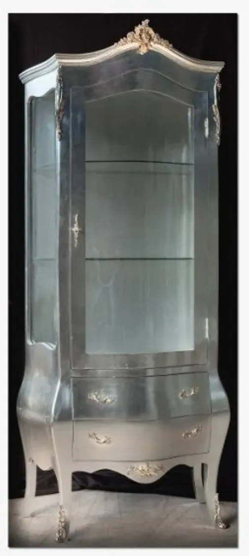 Casa Padrino Barock Vitrine Silber