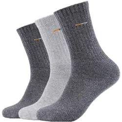 3er Pack camano Baumwoll Sportsocken mit Komfort-Bund 0010 - grey 35-38