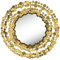 KUNSTLOFT Wandspiegel, Gold, Metall, 68x68x6 cm, Spiegel, Wandspiegel