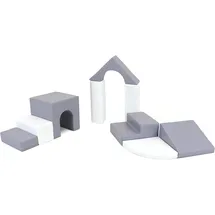 2gether IGLU Soft Play Softbausteine Schaumstoffbausteine Riesenbausteine Bauklötze Spielbausteine mit Anti-Rutsch 10 TLG. Grau/Weiß - Grau