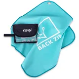 KEENON SPORTS Microfaser-Handtuch inklusive Netztasche – kompatibel Karabiner – Wandern, Mountainbiken, Schitouren, Reisen – schnell trocknend – saugstark – platzsparend