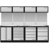 Kraftwerk Mobilio 4er Kombi, 4x Oberschrank,Lochwand, Edelstahl
