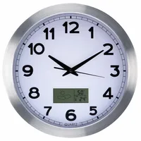 Perel Wanduhr Silber 35 cm