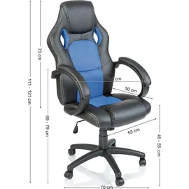 TRESKO Racing Chefsessel Drehstuhl blau