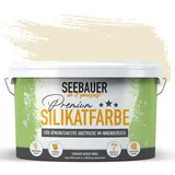 SEEBAUER diy Silikatfarbe Beige 5L für Innen (No. 417 Honey Bee) Atmungsaktive Mineralfarbe für Allergiker - Abwaschbare Wandfarbe - Beigetöne hohe Deckkraft