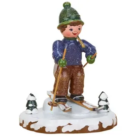 Hubrig Volkskunst GmbH Winterkind Schneeschuhfahrt 8 cm blau/bunt/grau