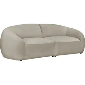 LeGer Home by Lena Gercke Big-Sofa "YANI, Designersofa, organische Form, Maße B/T/H: 240/64/81 cm", beige (dunkelbeige), B:240cm H:81cm T:100cm, 100% Polyester, LEGER HOME BY LENA GERCKE, Sofas, Big-Sofa, mit Wellenunterfederung, auch in Bouclé, passend zur Serie