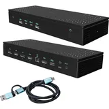 iTEC i-tec Universal 5x 4K/60Hz Display Dock - 3x HDMI, 2x DP, 1x LAN, 3x USB-A (10 Gbps), 2x USB-C (10 Gbps), 100W PD, 130W Netzteil