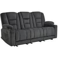 MCombo M MCombo 3 Sitzer Sofa mit Schlaffunktion, 3er Relaxsofa mit Taste 150° Verstellbar, Kinosessel mit Liegefunktion, USB & Getränkehalter,