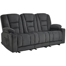 MCombo M MCombo 3 Sitzer Sofa mit Schlaffunktion, 3er Relaxsofa mit Taste 150° Verstellbar, Kinosessel mit Liegefunktion, USB & Getränkehalter,