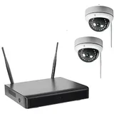 Indexa 26606 WLAN-NVR mit 2 Funk-Kuppelkameras 3MP 1TB Festplatte WR100-Serie, App WR100 SET D2