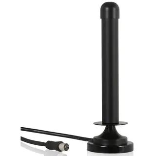 Wicked Chili DVB-T2 Antenne für HD TV Receiver, Freenet TV, 3m Innenantenne (DVB-T, DVB-T2, für Innenbereich, DVBT), Mit Magnetfuß, Kabellänge: ca. 3 m, Verstärkung: 6dBi, ideal für DVB-T schwarz