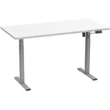 VCM my office Lona elektrisch höhenverstellbarer Schreibtisch weiß rechteckig, T-Fuß-Gestell silber 110,0 x 80,0 cm