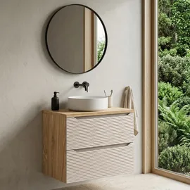 Badplaats Waschbeckenunterschrank Ocean 2 Schubladen 60 x 59 x 46 cm Beige