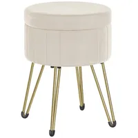 Songmics Sitzhocker Hocker (Schminktischhocker, Samt Schminkhocker), 4 Metallbeine, für
