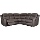 vente-unique Relaxsofa Leder Ecksofa - Braun - EVASION