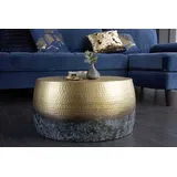 Riess-Ambiente Runder Couchtisch ORIENT III 60cm gold Metall mit Patina Hammerschlag Design handmade