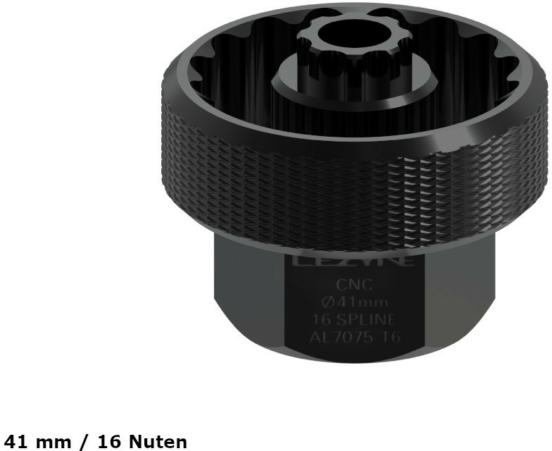 LEZYNE Innenlagerschlüssel Aufsatz CNC Aluminium 41 mm / 16 Nuten