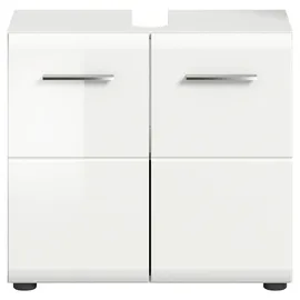 Möbel Boss Waschbeckenunterschrank 60 x 54 cm Weiß Hochglanz