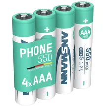 Ansmann Telefon Akku Aaa, 4 Stück, 550mah 1,2v, Dect - Ansmann