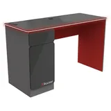 X Rocker Carbon-Tek Gaming Schreibtisch mit LED-Beleuchtung & Wireless Charging Ladepad - grau/rot