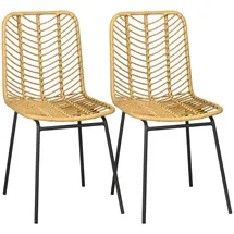 Homcom Esszimmerstühle PE-Rattan, Stahl