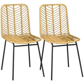 Homcom Esszimmerstühle PE-Rattan, Stahl