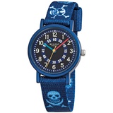 REGENT F-951 Aluminium Kinderuhr mit Textilarmband Pirat