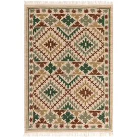 benuta pure Kelim, Grün, Textil, Orientalisch, Rechteckig, 120x170 cm, Care & Fair, Handmade in India, pflegeleicht, Teppiche & Böden, Teppiche, Naturteppiche