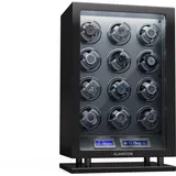 Klarstein Uhrenbeweger für 12 Automatikuhren, mit Acryl-Tür und Fingerabdrucksperre, weiße LEDs, 5 TPD Einstellungen, automatischer Watch Winder.