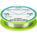 Felder Löttechnik ISO-Core Clear Sn100Ni+ Lötzinn Spule Sn99,25Cu0,7Ni0,05 0.100kg 0.5mm