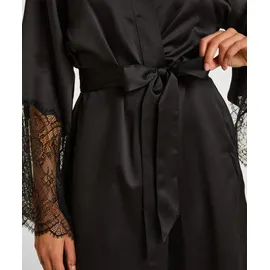 Hunkemöller Bademantel Satin Kimono Schwarz M/L