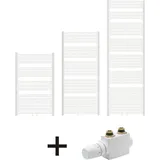 feueranker® Badheizkörper 400 x 1200 mm weiß Mittelventil